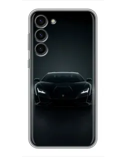 Чехол для Samsung Galaxy S23 Plus с картинкой «Черный Lamborghini Aventador»