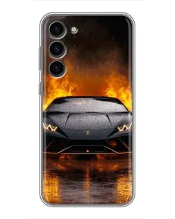 Чехол для Samsung Galaxy S23 Plus с картинкой «Lamborghini в огне»