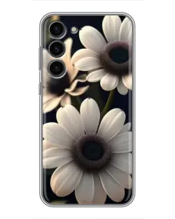 Чохол для Samsung Galaxy S23 Plus з картинкою «Білі маргаритки макро»
