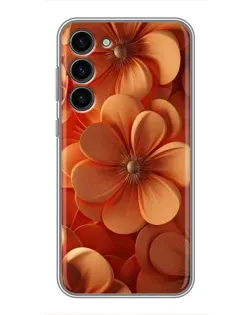 Чохол для Samsung Galaxy S23 Plus з картинкою «Помаранчева макро квітка»