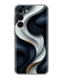 Чохол для Samsung Galaxy S23 Plus з картинкою «Об'ємні чорно-білі стрічки»