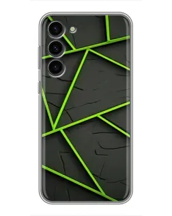 Чехол для Samsung Galaxy S23 Plus с картинкой «Зеленые геометрические линии»