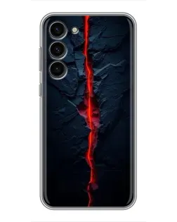 Чехол для Samsung Galaxy S23 Plus с картинкой «Kрасная лавовая трещина»