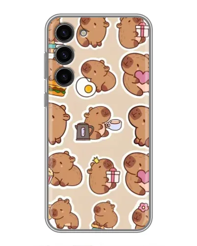 Чехол для Samsung Galaxy S23 Plus с картинкой «Капибары паттерн» Чехол для Samsung Galaxy S23 Plus с картинкой «Капибары паттерн»