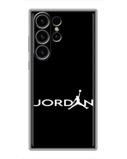 Чехол для Samsung Galaxy S23 Ultra с картинкой «Jordan White Logo»
