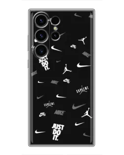 Чехол для Samsung Galaxy S23 Ultra с картинкой «Nike Black Pattern»
