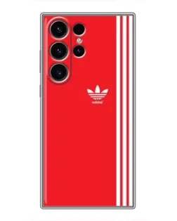 Чехол для Samsung Galaxy S23 Ultra с картинкой «Красный минимализм Adidas»