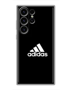 Чехол для Samsung Galaxy S23 Ultra с картинкой «Черная классика Adidas»