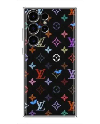 Чехол для Samsung Galaxy S23 Ultra с картинкой «Цветная монограмма LV» Чехол для Samsung Galaxy S23 Ultra с картинкой «Цветная монограмма LV»