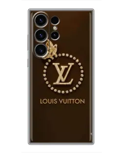 Чехол для Samsung Galaxy S23 Ultra с картинкой «LV — золотая печать»