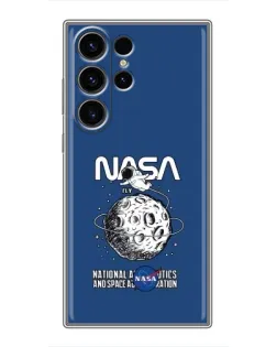 Чехол для Samsung Galaxy S23 Ultra с картинкой «NASA — лунная миссия»