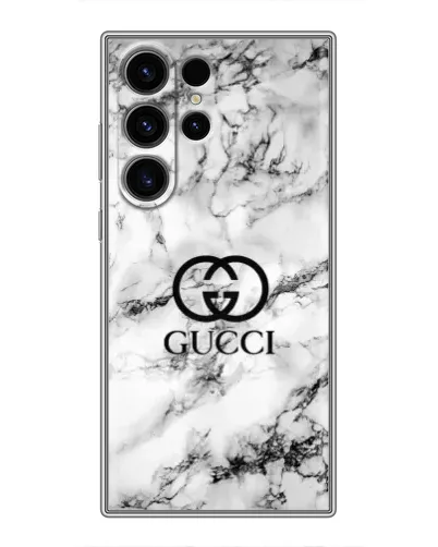 Чехол для Samsung Galaxy S23 Ultra с картинкой «Gucci — мраморный шик»
