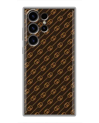 Чехол для Samsung Galaxy S23 Ultra с картинкой «Gucci — золотые диагонали»