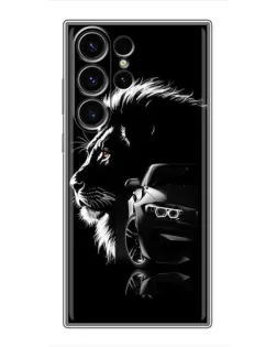 Чехол для Samsung Galaxy S23 Ultra с картинкой «BMW и лев» Чехол для Samsung Galaxy S23 Ultra с картинкой «BMW и лев»