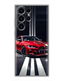 Чехол для Samsung Galaxy S23 Ultra с картинкой «Красная BMW на дороге» Чехол для Samsung Galaxy S23 Ultra с картинкой «Красная BMW на дороге»