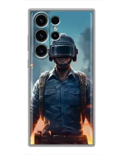 Чехол для Samsung Galaxy S23 Ultra с картинкой «PUBG — реалистичный герой»