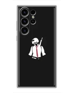 Чехол для Samsung Galaxy S23 Ultra с картинкой «PUBG — силуэт воина»