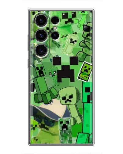 Чехол для Samsung Galaxy S23 Ultra с картинкой «Криперы Minecraft»