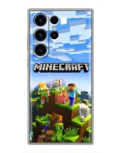Чехол для Samsung Galaxy S23 Ultra с картинкой «Minecraft классический мир»
