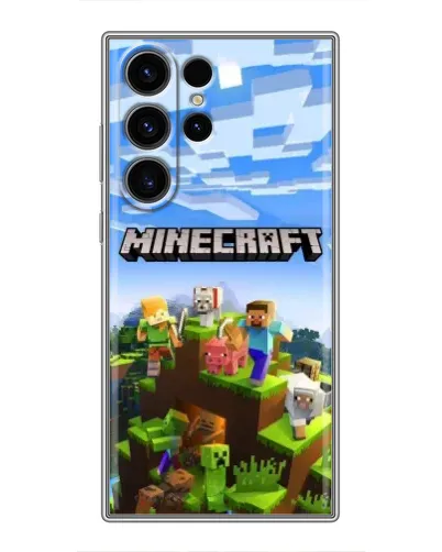 Чехол для Samsung Galaxy S23 Ultra с картинкой «Minecraft классический мир»