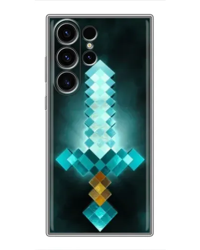 Чехол для Samsung Galaxy S23 Ultra с картинкой «Алмазный меч неон»