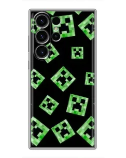 Чехол для Samsung Galaxy S23 Ultra с картинкой «Паттерн с криперами»