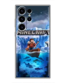 Чехол для Samsung Galaxy S23 Ultra с картинкой «Minecraft ледяной мир»