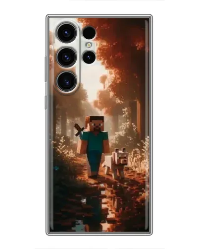 Чехол для Samsung Galaxy S23 Ultra с картинкой «Стив в лесу»