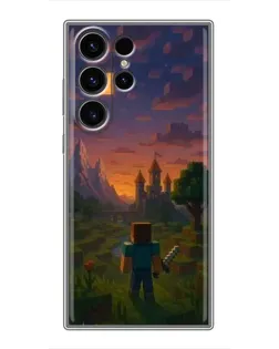 Чехол для Samsung Galaxy S23 Ultra с картинкой «Стив у башни»