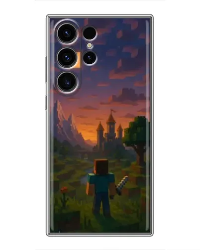 Чехол для Samsung Galaxy S23 Ultra с картинкой «Стив у башни»