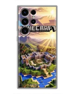 Чехол для Samsung Galaxy S23 Ultra с картинкой «Minecraft панорама»