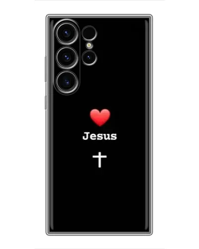 Чехол для Samsung Galaxy S23 Ultra с картинкой «Сердце - Jesus»