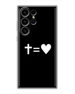 Чехол для Samsung Galaxy S23 Ultra с картинкой «Крест и Сердце»