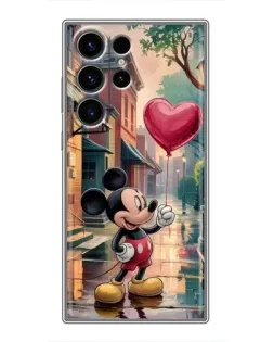 Чехол для Samsung Galaxy S23 Ultra с картинкой «Микки и шарик-сердце»