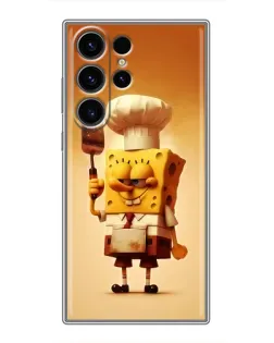 Чехол для Samsung Galaxy S23 Ultra с картинкой «Губка Боб повар»