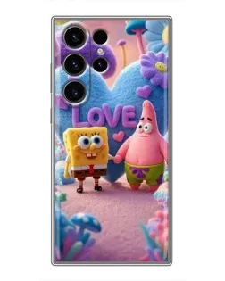 Чехол для Samsung Galaxy S23 Ultra с картинкой «Губка Боб Патрик»