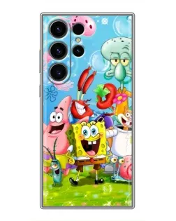 Чехол для Samsung Galaxy S23 Ultra с картинкой «Губка Боб и друзья»