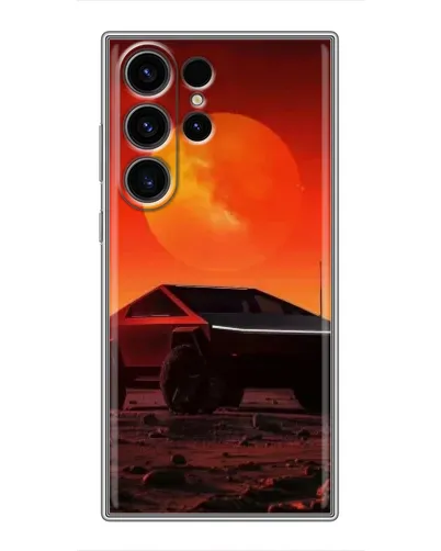 Чехол для Samsung Galaxy S23 Ultra с картинкой «Cybertruck на Марсе»
