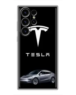 Чехол для Samsung Galaxy S23 Ultra с картинкой «Tesla Model Y» Чехол для Samsung Galaxy S23 Ultra с картинкой «Tesla Model Y»