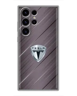 Чехол для Samsung Galaxy S23 Ultra с картинкой «Металлическая текстура Tesla» Чехол для Samsung Galaxy S23 Ultra с картинкой «Металлическая текстура Tesla»
