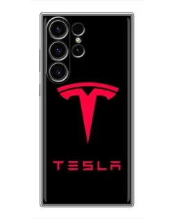 Чехол для Samsung Galaxy S23 Ultra с картинкой «Tesla Red Logo» Чехол для Samsung Galaxy S23 Ultra с картинкой «Tesla Red Logo»