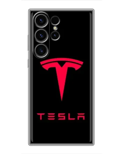 Чехол для Samsung Galaxy S23 Ultra с картинкой «Tesla Red Logo»