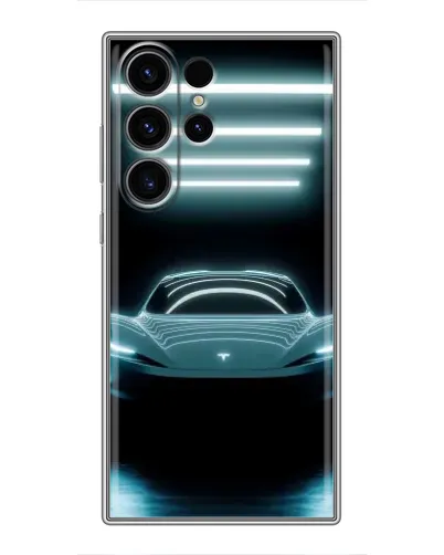 Чехол для Samsung Galaxy S23 Ultra с картинкой «Tesla в неоне»