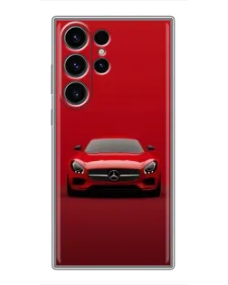 Чехол для Samsung Galaxy S23 Ultra с картинкой «Красный Mercedes AMG»