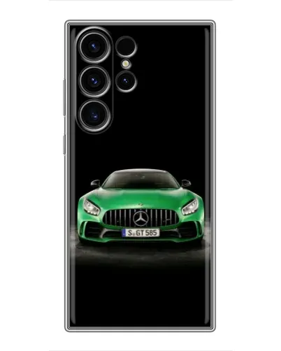 Чехол для Samsung Galaxy S23 Ultra с картинкой «Mercedes — неоновый лого»