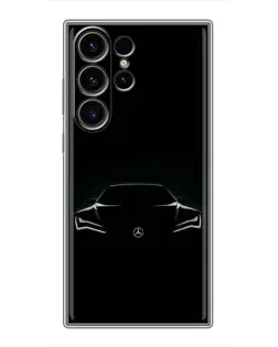 Чехол для Samsung Galaxy S23 Ultra с картинкой «Mercedes — силуэт авто» Чехол для Samsung Galaxy S23 Ultra с картинкой «Mercedes — силуэт авто»