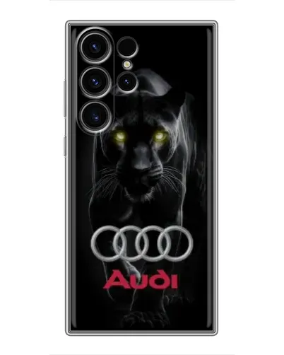 Чехол для Samsung Galaxy S23 Ultra с картинкой «Пантера и Audi» Чехол для Samsung Galaxy S23 Ultra с картинкой «Пантера и Audi»