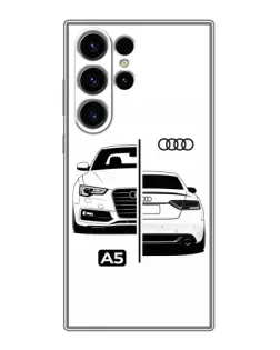 Чехол для Samsung Galaxy S23 Ultra с картинкой «Audi — контрастный дизайн»