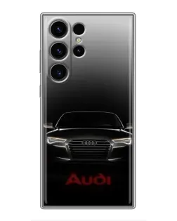 Чехол для Samsung Galaxy S23 Ultra с картинкой «Audi — градиентный контур»