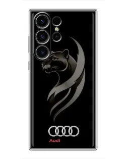 Чехол для Samsung Galaxy S23 Ultra с картинкой «Графика — пантера и Audi»